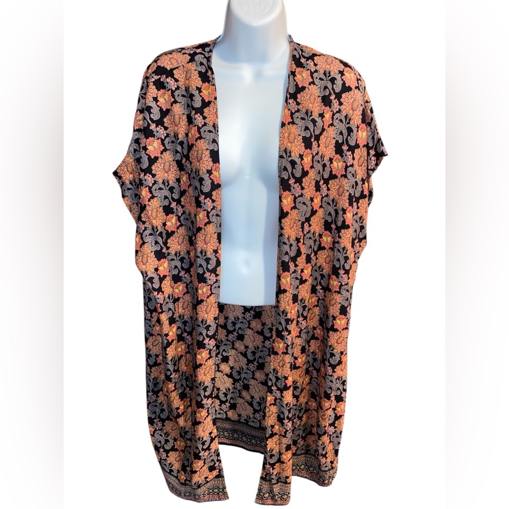People Sleeveless Lightweight Kimono Size Medium Floral Boho